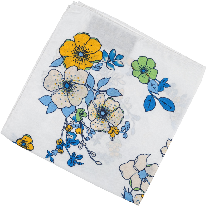 Floral Pattern Silk Pocket Square