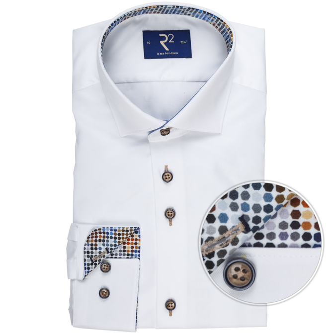 Luxury Cotton Twill Spot Trim Dress Shirt