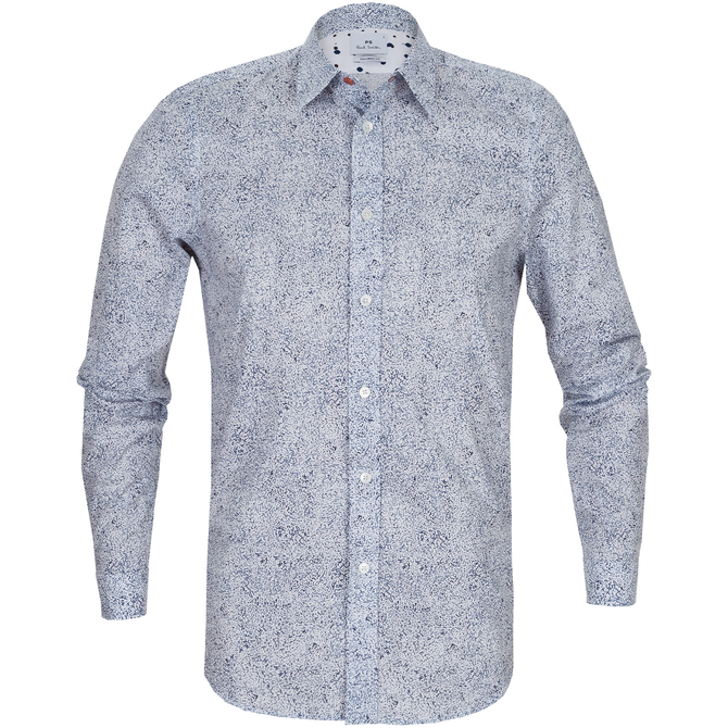 Tailored Fit Painted Scribble Stretch Cotton Shirt