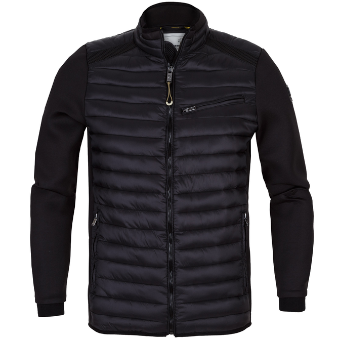 Zip-up Quilted Panel Casual Jacket