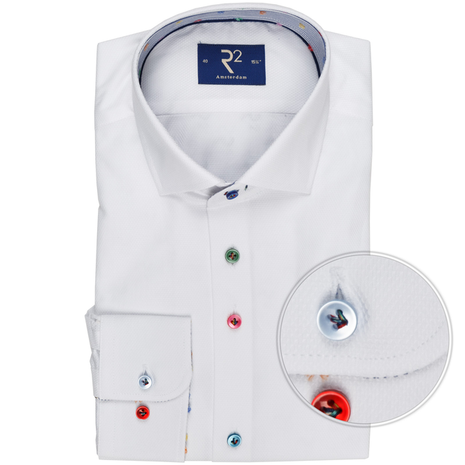 Luxury Cotton Dobby Multi-coloured Buttons Dress Shirt