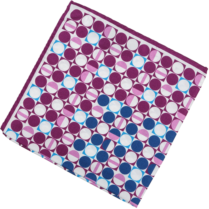 Retro Geometric Silk Pocket Square
