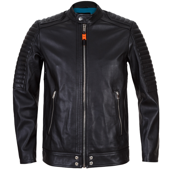 L-Shiro Black Leather Biker Jacket
