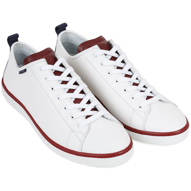 Miyata White & Burgundy Leather Sneaker