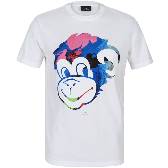 Marble Monkey Head Print T-Shirt