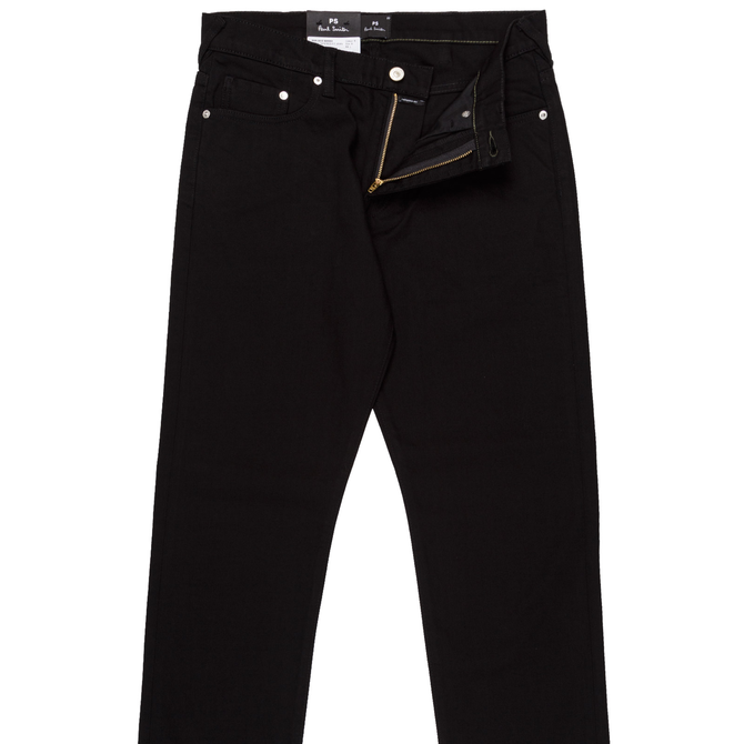 Taper Fit Black Stretch Denim Jeans