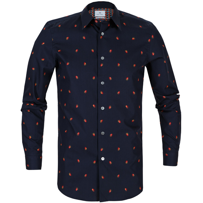 Tailored Fit Hands Print Shirt