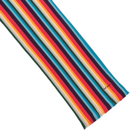 Artist Stripe Knit Wool Scarf-back in stock-Fifth Avenue Menswear