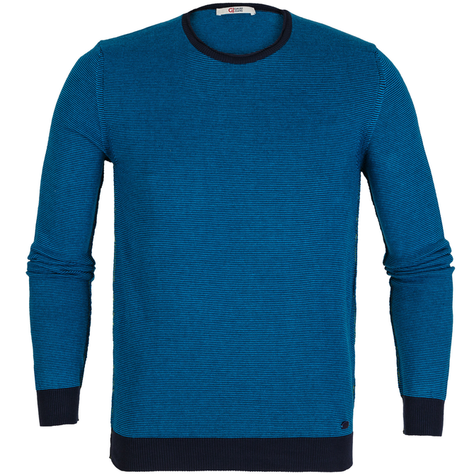 Two-tone Cotton Knit Pullover
