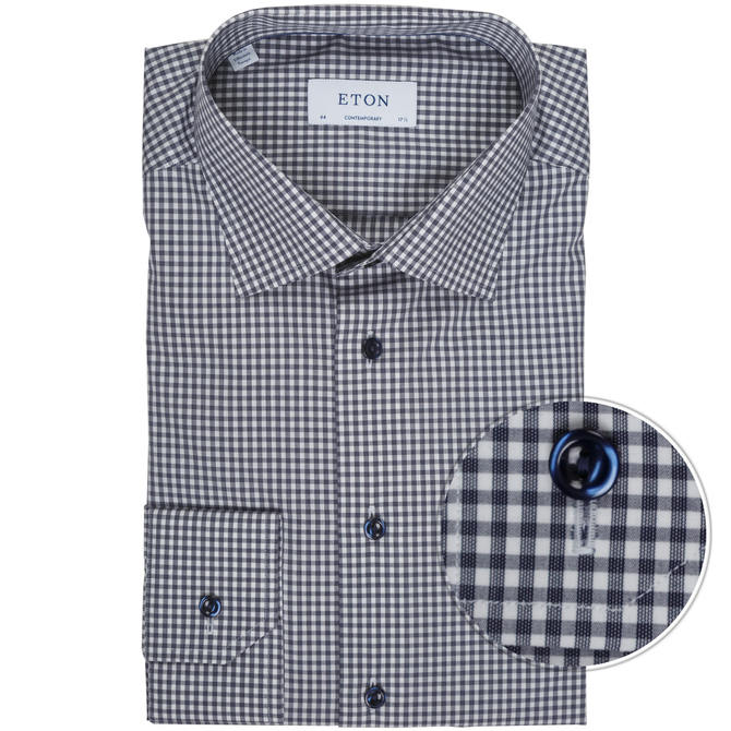 Contemporary Fit Luxury Cotton Gingham Check Shirt