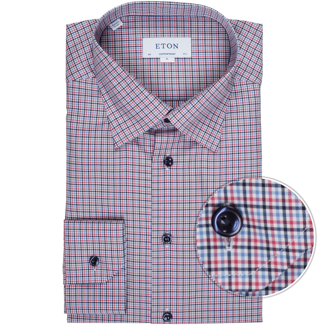 Contemporary Fit Luxury Cotton Check Shirt