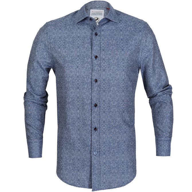 Jacquard Weave Blurred Check Shirt