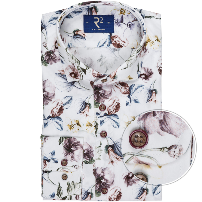 Luxury Cotton Floral Print Dress Shirt