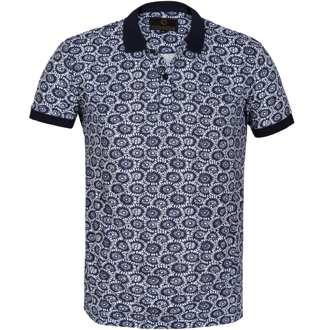 Hayes Floral Print Pique Polo