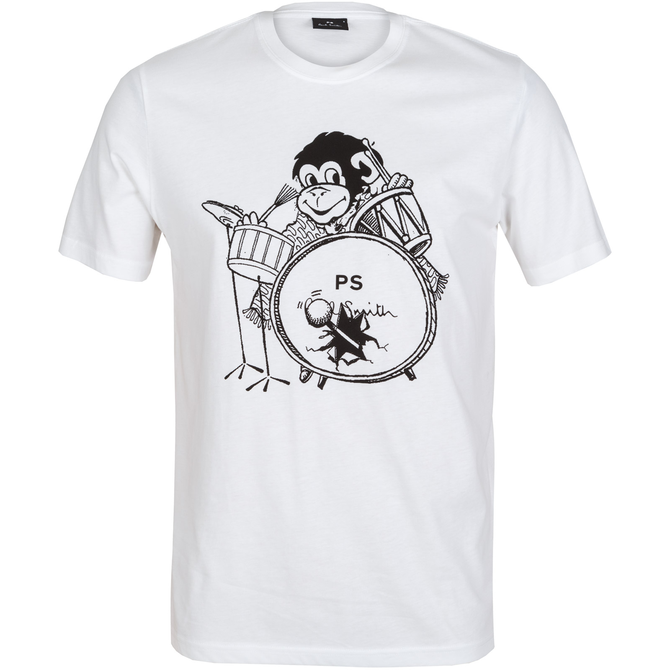 Organic Cotton Drummer Monkey Print T-Shirt
