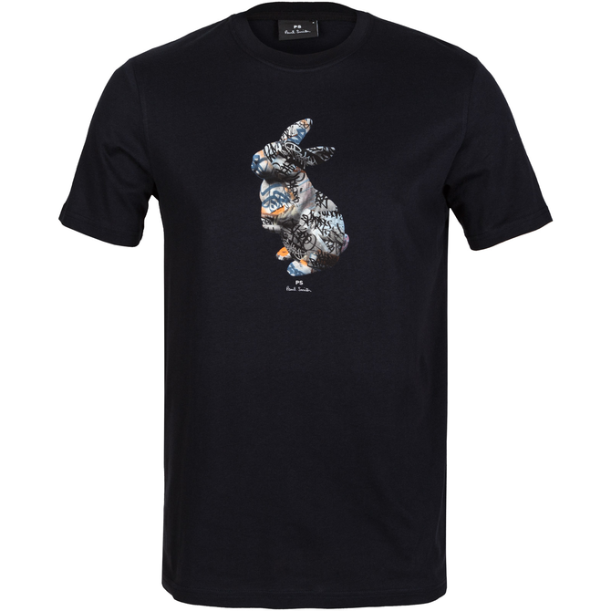Organic Cotton Grafitti Rabbit Print T-Shirt