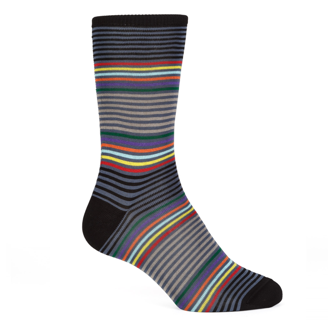 Rainbow Block Stripe Cotton Socks