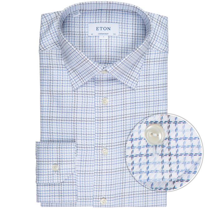Contemporary Fit Luxury Twill Check Dress Shirt
