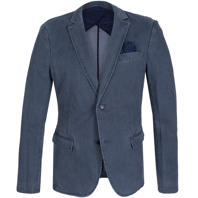 Stretch Brushed Cotton Casual Blazer