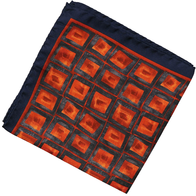 Geometric Pattern Silk Pocket Square
