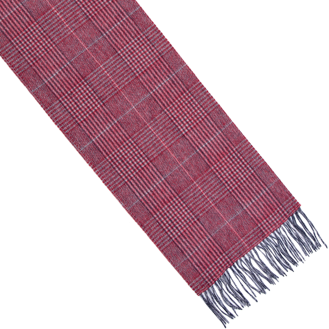 Oxblood Check Lambswool Scarf
