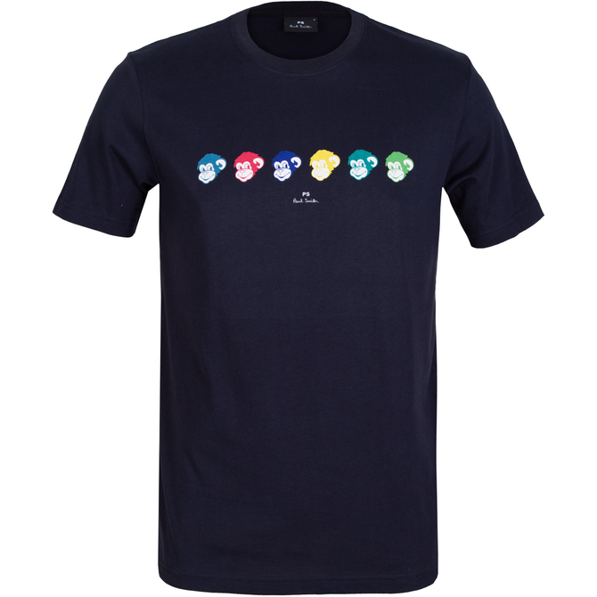 Colourful Monkey Faces Print T-Shirt