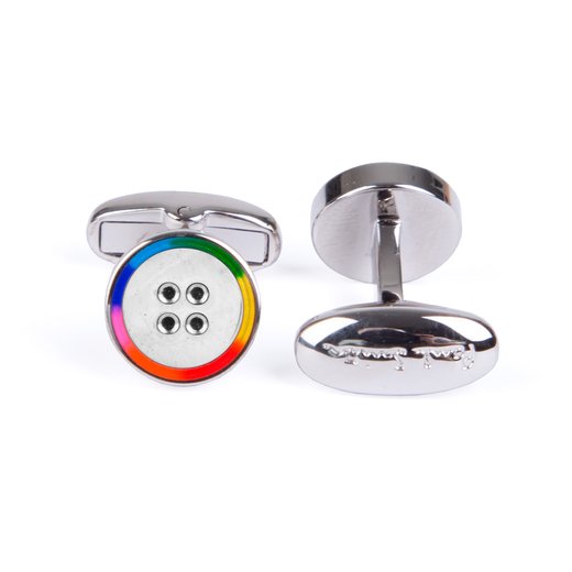 Rainbow Button Cufflinks-gifts-Fifth Avenue Menswear