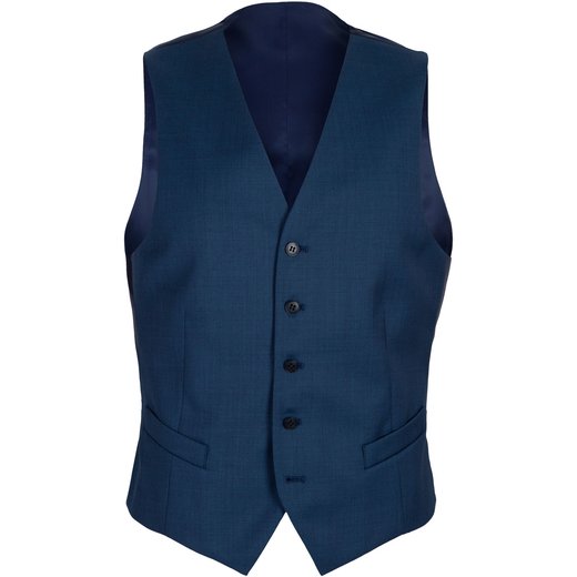 Mighty Blue Wool Dress Waistcoat-wedding-Fifth Avenue Menswear