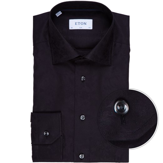 Slim Fit Luxury Cotton Floral Jacquard Dress Shirt-on sale-Fifth Avenue Menswear