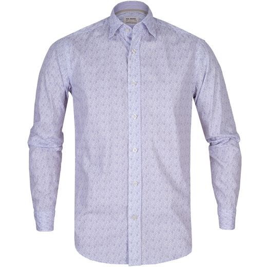 Treviso Geometric Fish Print Casual Shirt-on sale-Fifth Avenue Menswear