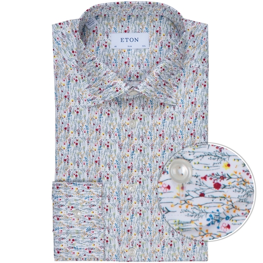 Slim Fit Floral Print Dress Shirt-on sale-Fifth Avenue Menswear