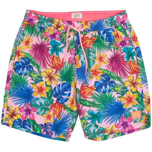Mid Length Floral Print Swim Shorts-on sale-Fifth Avenue Menswear