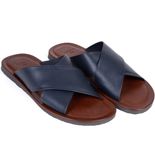 Apollo Leather Crossover Slide-on sale-Fifth Avenue Menswear