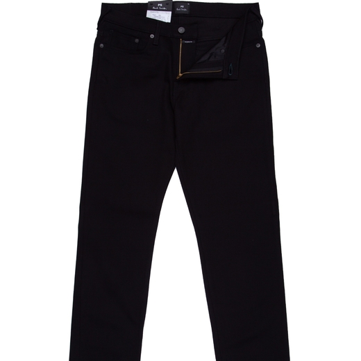 Taper Fit Black Organic Cotton Stretch Denim Jeans-on sale-Fifth Avenue Menswear
