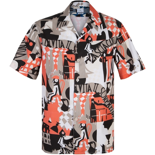 Classic Fit Graphic Print Short Sleeve Shirt-on sale-Fifth Avenue Menswear