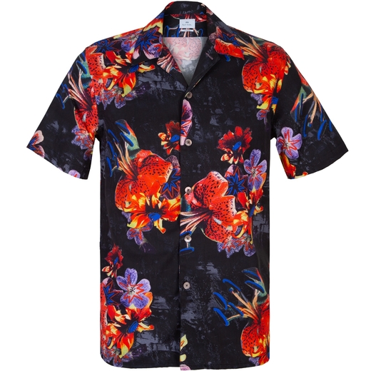 Classic Fit Bold Floral Print Short Sleeve Shirt-on sale-Fifth Avenue Menswear