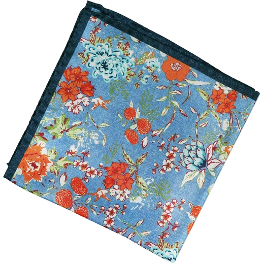 Floral Pattern Silk Pocket Square-race day-Fifth Avenue Menswear
