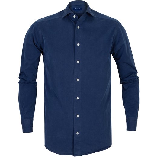 Slim Fit Recycled Cotton Denim Shirt-shirts-Fifth Avenue Menswear