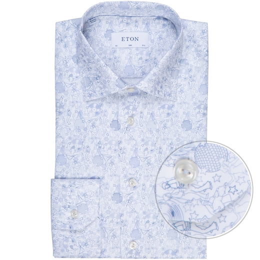 Slim Fit Luxury Cotton Studio 54 Print Shirt-on sale-Fifth Avenue Menswear