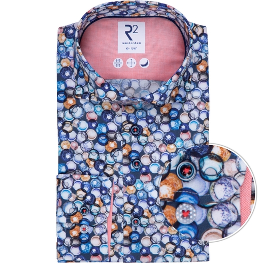 Bubbles Print Stretch Cotton Shirt-new online-Fifth Avenue Menswear