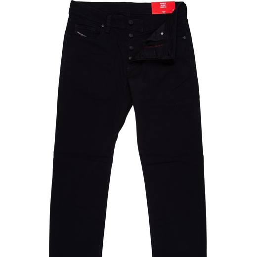 Larkee-Beex Regular Tapered Fit Black Stretch Denim Jeans-back in stock-Fifth Avenue Menswear
