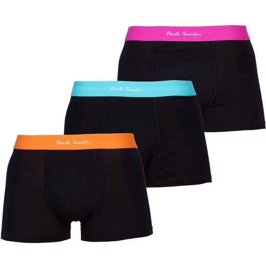 3 Pack Black Trunks With Multi Coloured Bands-new online-Fifth Avenue Menswear