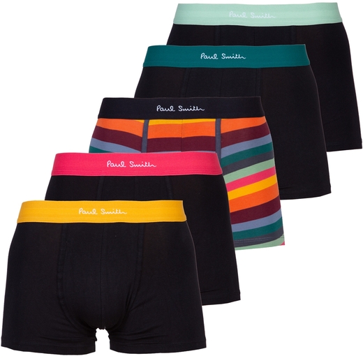 5 Pack Artists Stripe & Colour Band Trunks-new online-Fifth Avenue Menswear