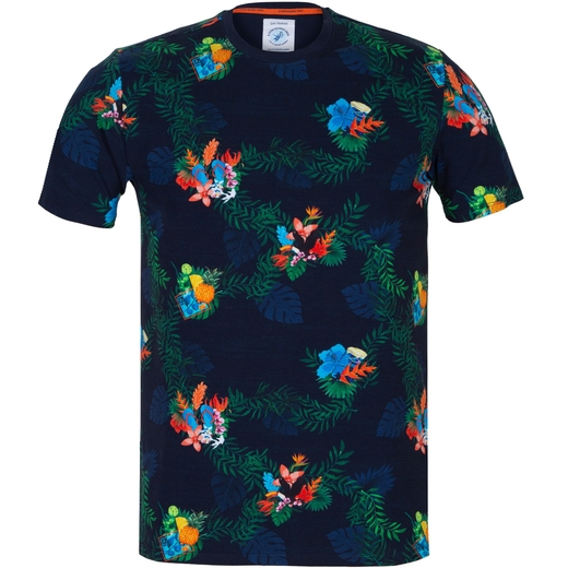 Slim Fit Leaf Print T-Shirt-on sale-Fifth Avenue Menswear