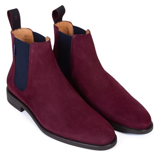 Cedric Burgundy Suede Chelsea Boots-new online-Fifth Avenue Menswear