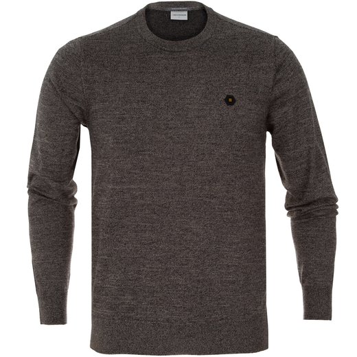 Two Colour Melange Crew Neck Pullover-new online-Fifth Avenue Menswear