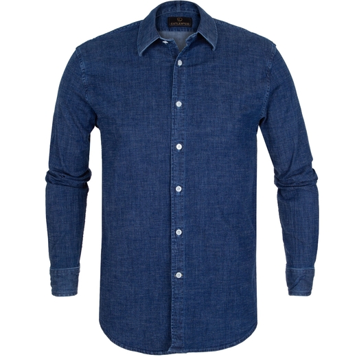 Blake Denim Stretch Cotton Shirt-new online-Fifth Avenue Menswear