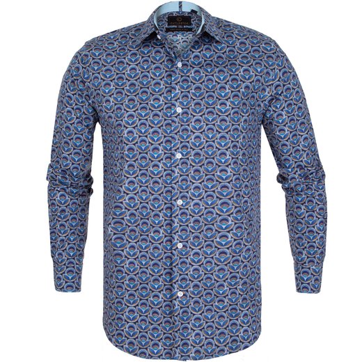 Blake Large Geometric Print Stretch Cotton Shirt-new online-Fifth Avenue Menswear