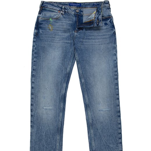 Skim Slim Fit Aged Stretch Denim Jeans-new online-Fifth Avenue Menswear