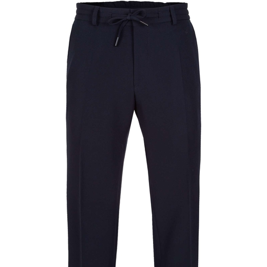 Pace Navy Drawstring Stretch Knit Trousers-new online-Fifth Avenue Menswear